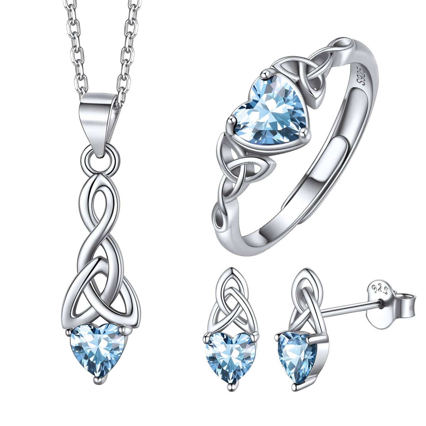 Birthstone Celtic Trinity Knot Jewelry Set