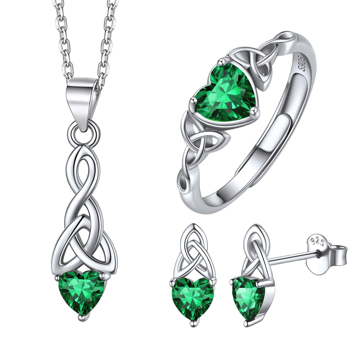 Birthstone Celtic Trinity Knot Jewelry Set