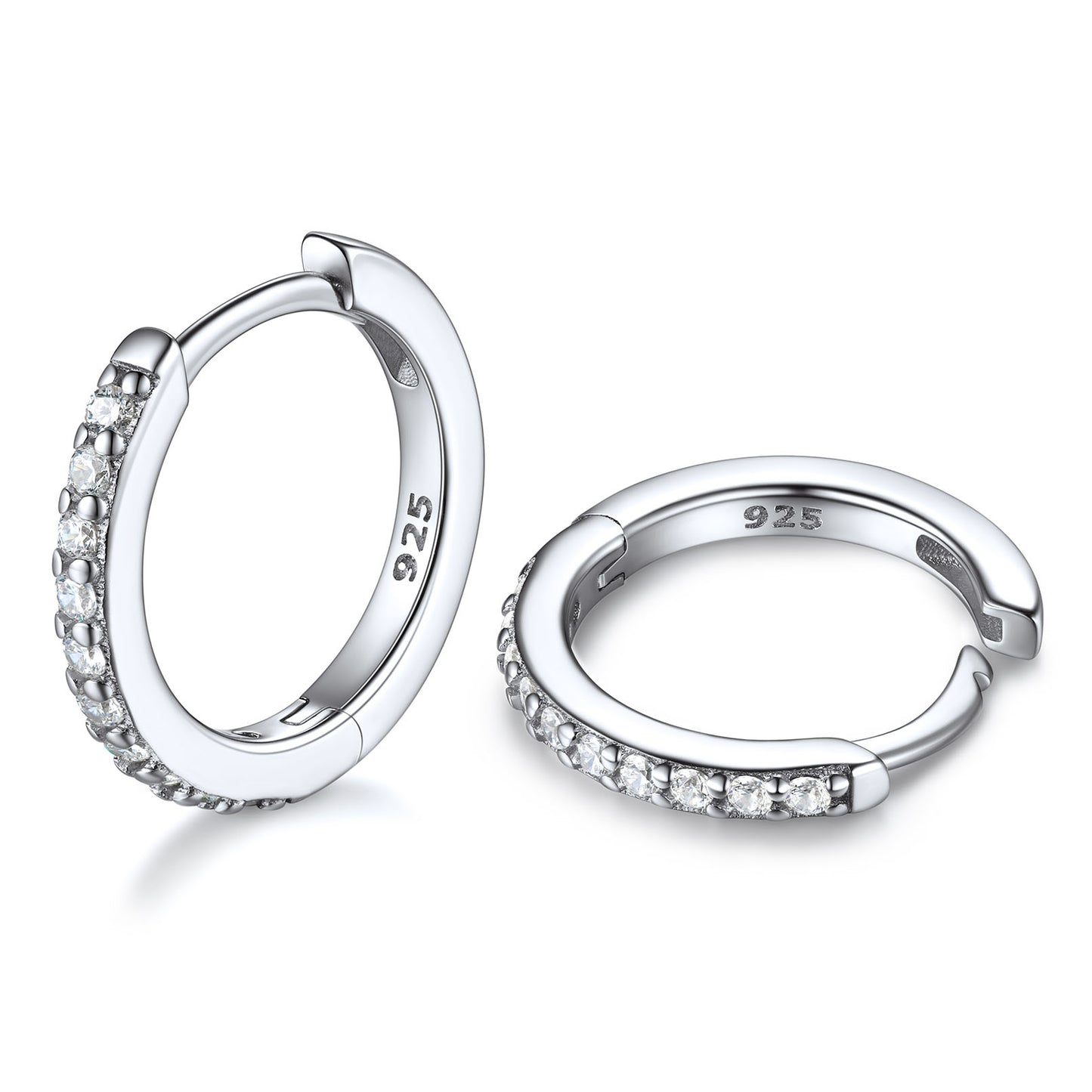 925 Sterling Silver Cubic Zirconia Huggie Earrings for Women