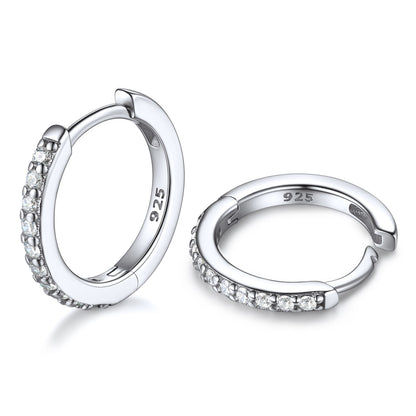 925 Sterling Silver Cubic Zirconia Huggie Earrings for Women