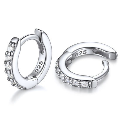 925 Sterling Silver Cubic Zirconia Huggie Earrings for Women