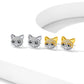 Sterling Silver Cubic Zirconia Cat Stud Earrings
