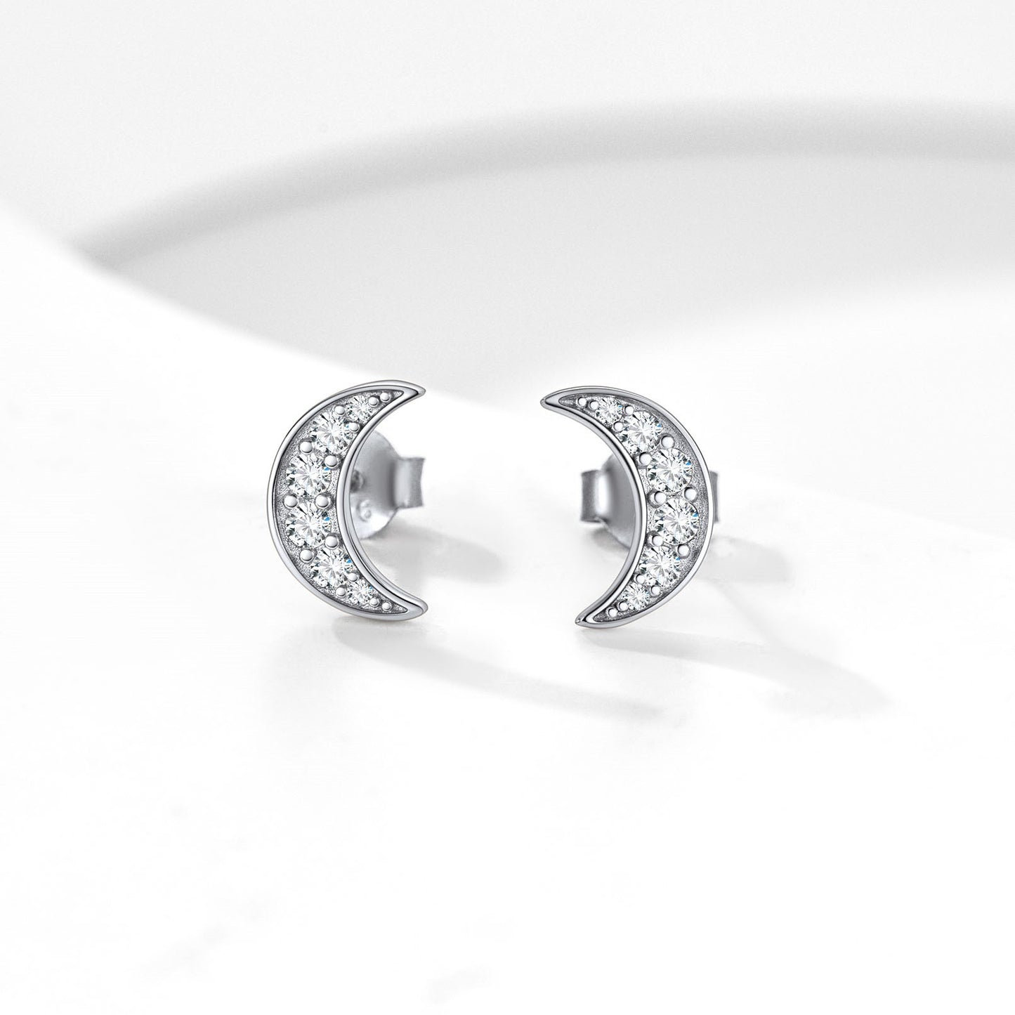 ⚡Flash Sale Moon Stud Earrings in 925 Sterling Silver