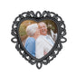 Personalized Heart Photo Brooch Pins for Wedding Black