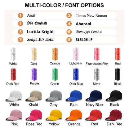 Custom Hat Baseball Cap with Embroidery Text