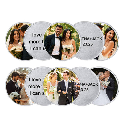 Personalized Photo Commemorative Wedding Coins with Text Pocket Coin