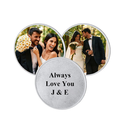Personalized Photo Commemorative Wedding Coins with Text Pocket Coin