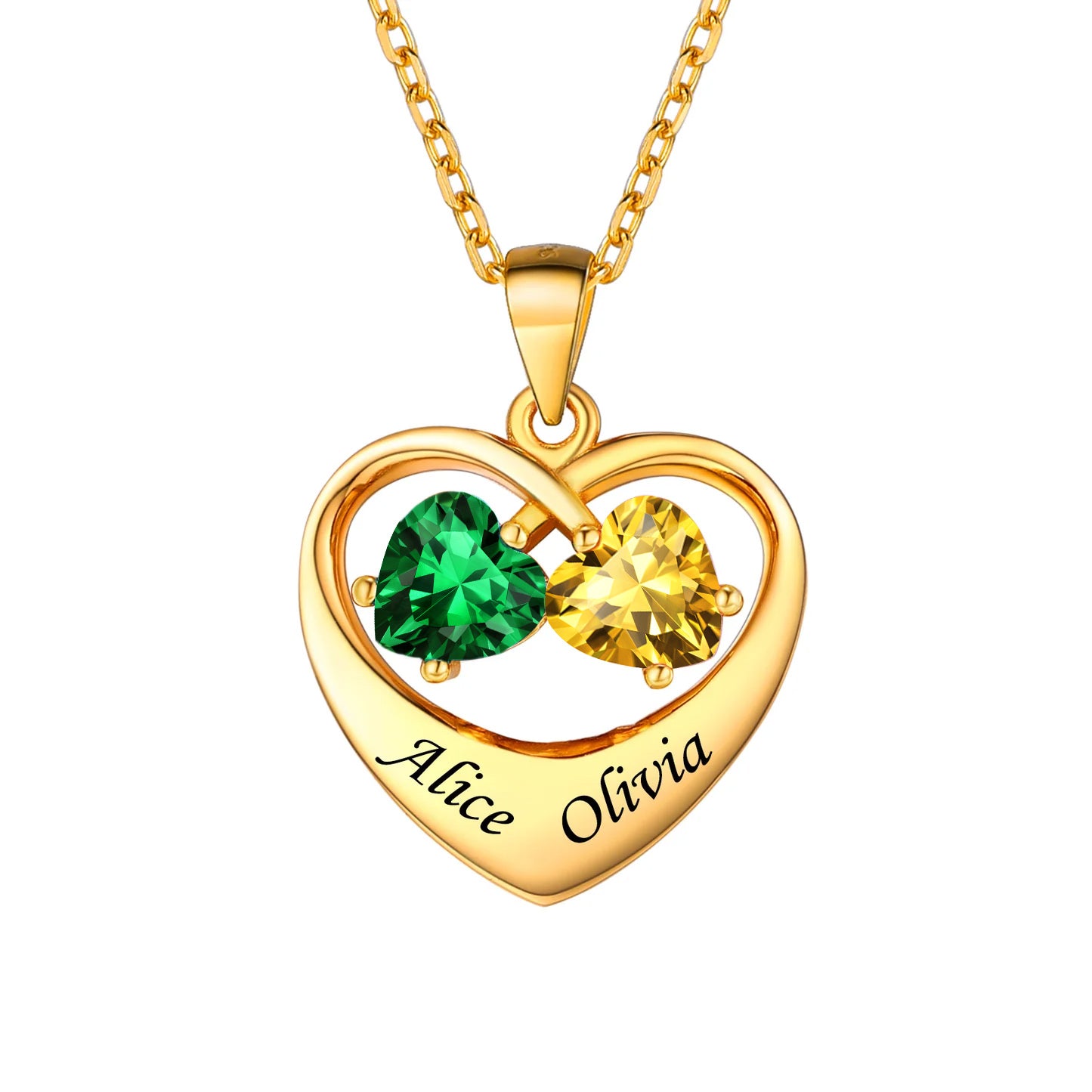 2 Birthstones Necklace