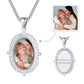 Personalized Oval Picture Necklace with Message Engraved On