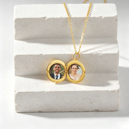 Personalized Round Locket Necklace with Pictures