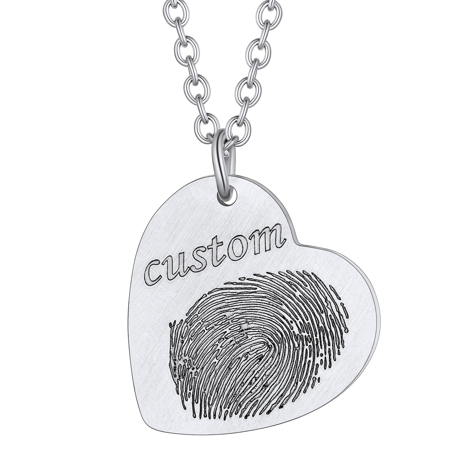 Customized Fingerprint Necklace Memory Keepsake Necklaces