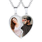 Custom Photo Heart Couple Necklaces Stainless Steel