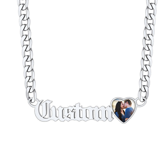 Personalized Name Cuban Chain Picture Necklace for Men Women 6MM
