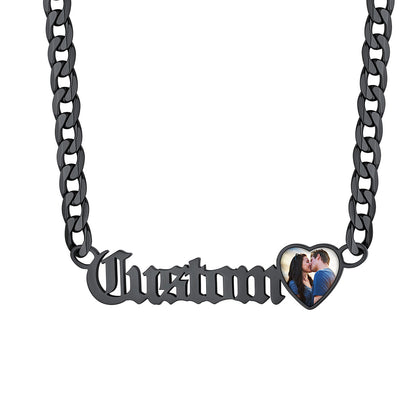 Personalized Name Cuban Chain Picture Necklace for Men Women 6MM