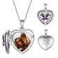 Sterling Silver Purple Butterfly Heart Locket Picture Necklace