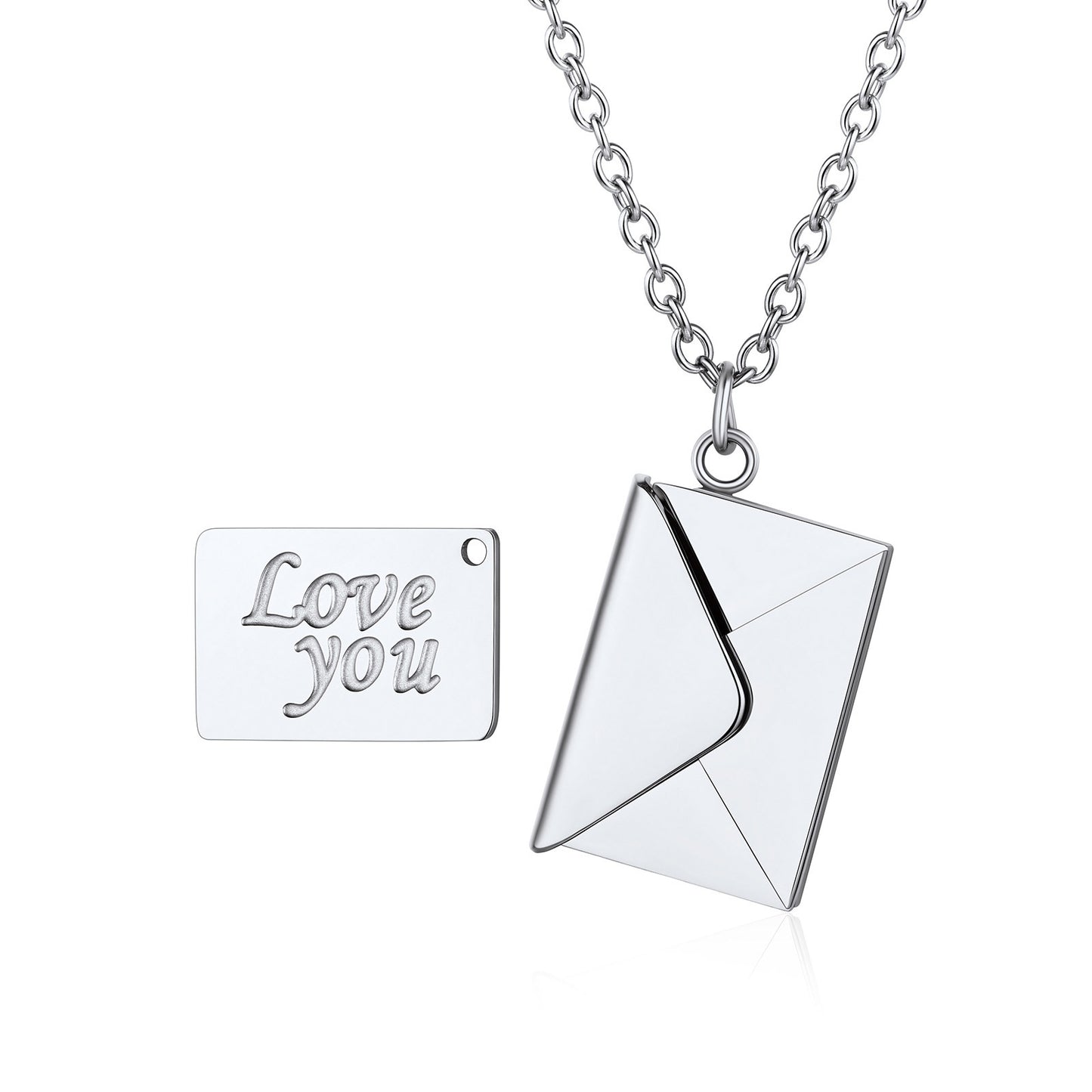 Personalized Engraved Envelope Locket Necklace