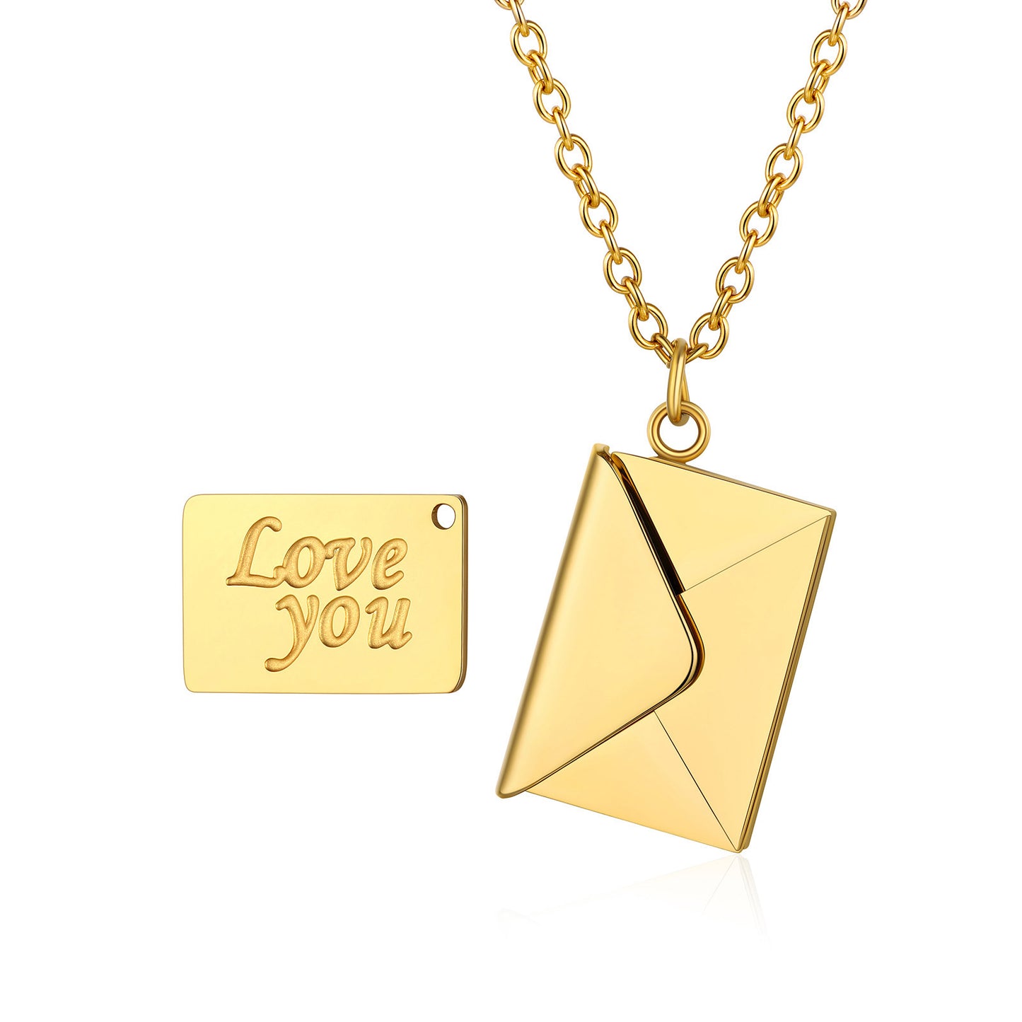 Personalized Engraved Envelope Locket Necklace