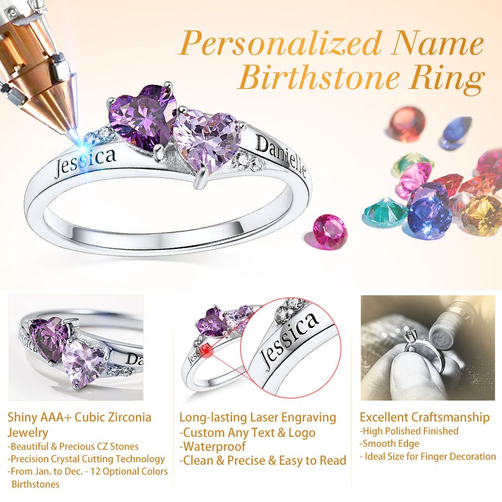 Birthstone Name Rings