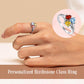 925 Sterling Silver Personalized Engraving Birthstone Rings For Women