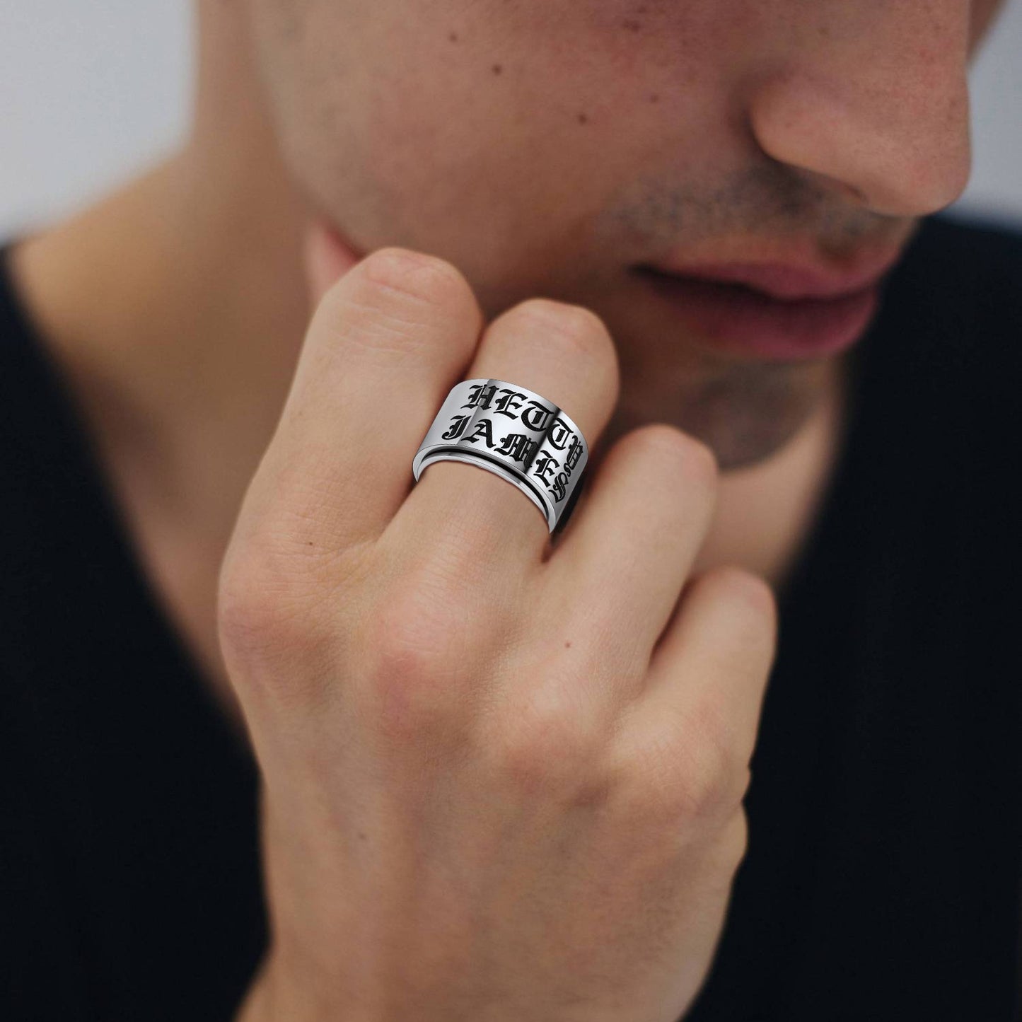 Personalized Name Fidget Spinner Promise Ring