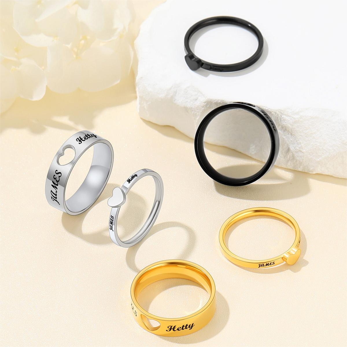 Buy Personalised Couple Rings,Custom Engrave Tungsten/Stainless Steel His  and Her Matching Promise Engagement Wedding Ring Set for Men Women,Custom  Spinner Rings,Gifts for Valentine's Day Online at desertcartINDIA
