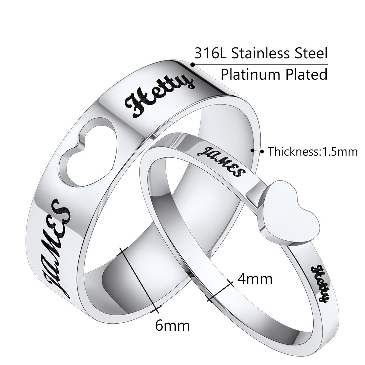4 Pairs Creative Ring Heart Shape Butterflies Ring Set Personalized Couple  Ring - Walmart.com