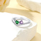 Personalized 1-5 Heart Birthstone Ring in 925 Sterling Silver