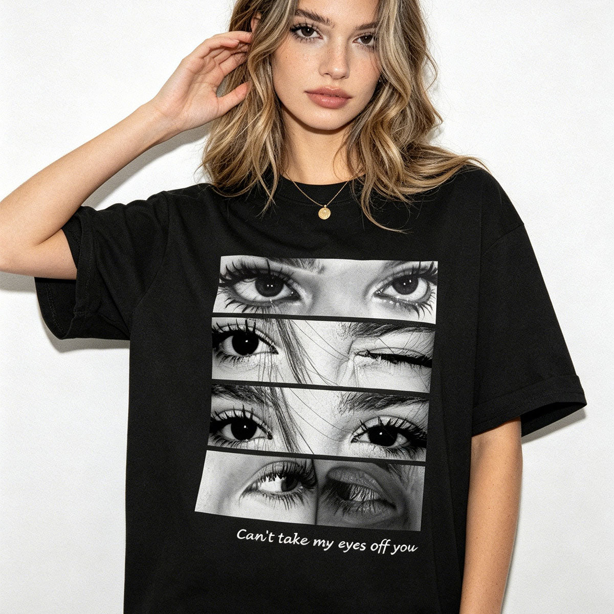 Custom Look Into My Eyes Photo T Shirt Personalized Eye Print Tee