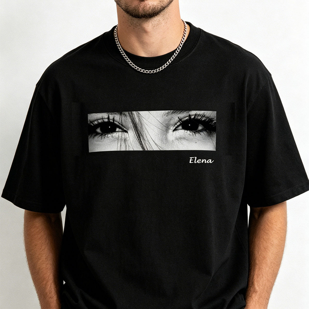 Custom Look Into My Eyes Photo T Shirt Personalized Eye Print Tee