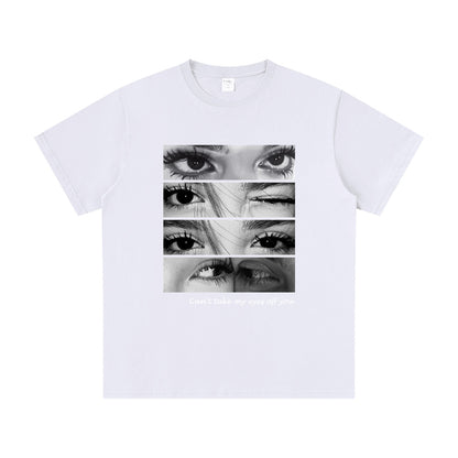 Custom Look Into My Eyes Photo T Shirt Personalized Eye Print Tee