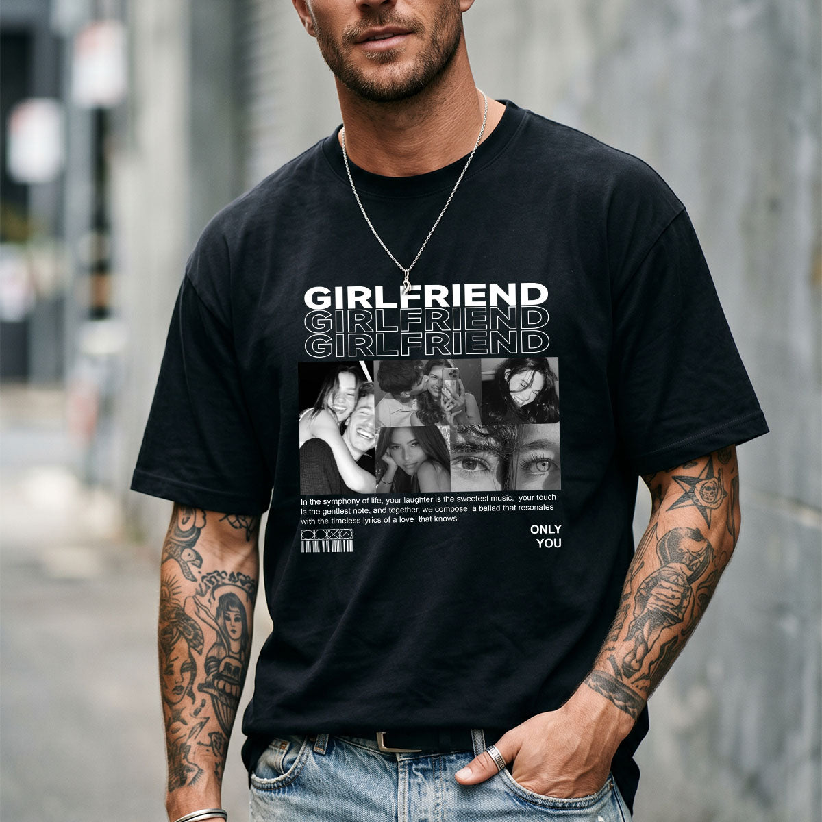 Custom Photo T-shirt Personalized Picture Tees for Couples