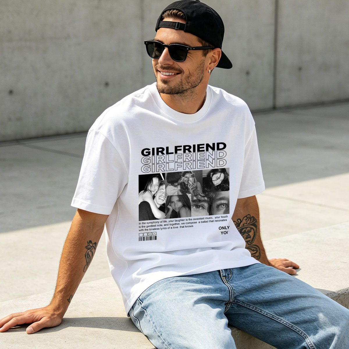 Custom Photo T-shirt Personalized Picture Tees for Couples