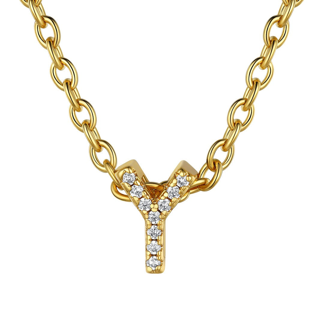 ⚡Flash Sale Cubic Zirconia Initial Necklace