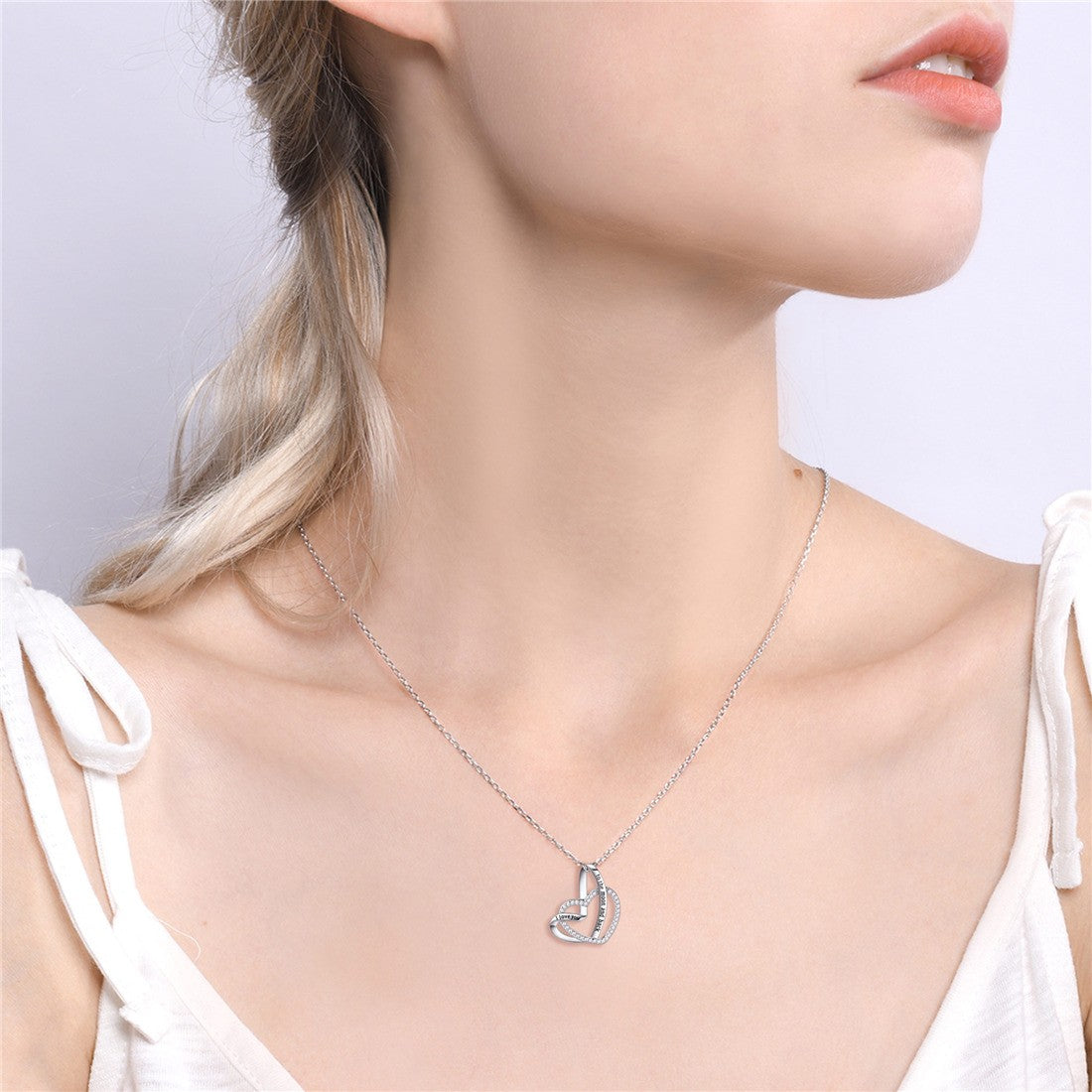 ⚡Flash Sale 925 Sterling Silver Forever Love Heart Necklace