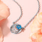 925 Sterling Silver Crescent Moon Necklace with Birthstone For Women
