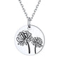 Personalized Birth Month Flower Disc Coin Necklace for Women