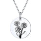 Personalized Birth Month Flower Disc Coin Necklace for Women