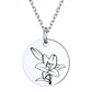 Personalized Birth Month Flower Disc Coin Necklace for Women