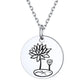 Personalized Birth Month Flower Disc Coin Necklace for Women