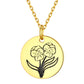 Personalized Birth Month Flower Disc Coin Necklace for Women