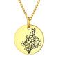 Personalized Birth Month Flower Disc Coin Necklace for Women