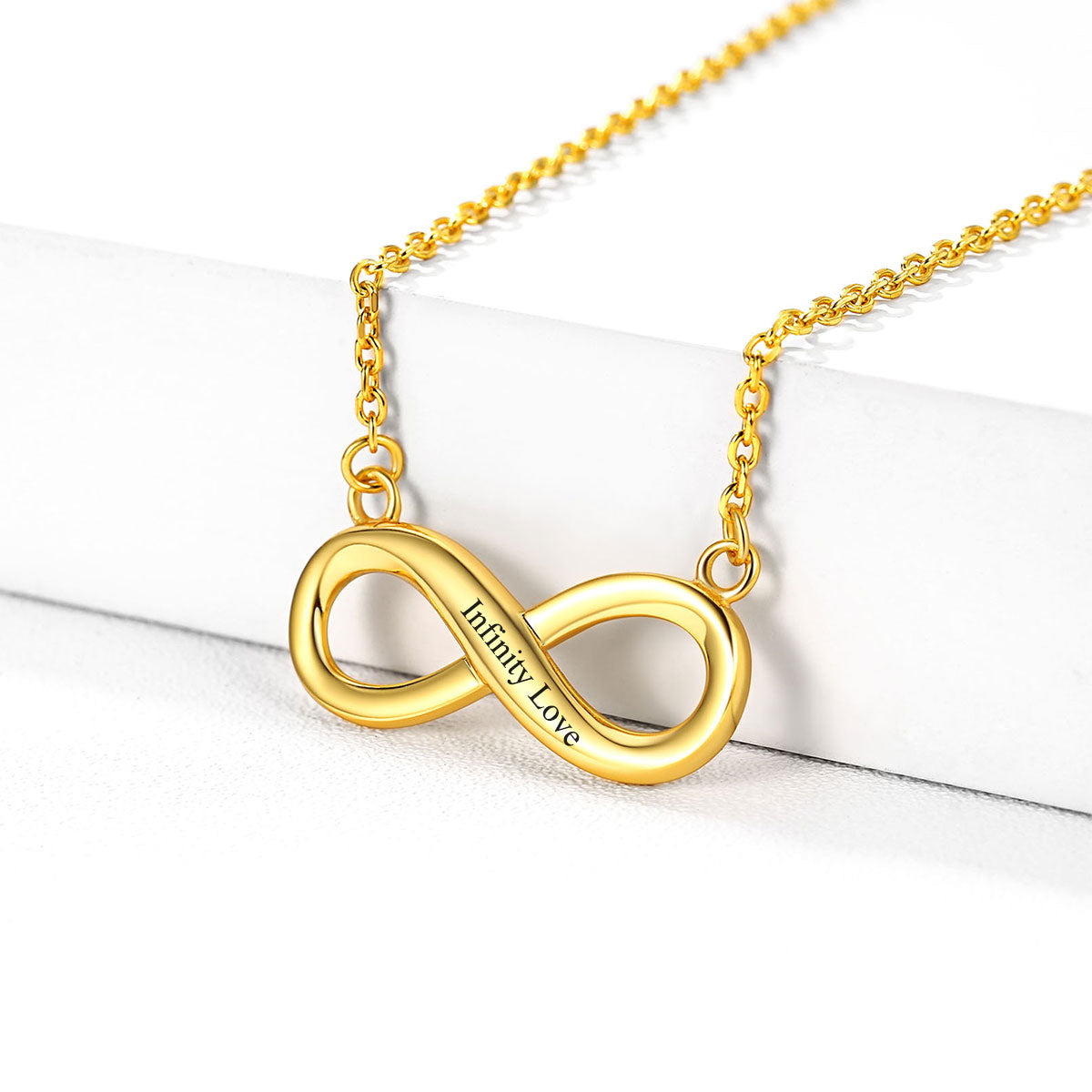 Collier infini en argent sterling avec pierre de naissance en forme de cœur