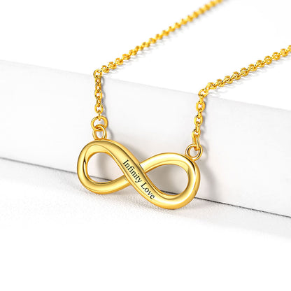 Collier infini en argent sterling avec pierre de naissance en forme de cœur