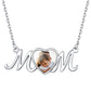 Sterling Silver Mom Heart Photo Necklace For Mother