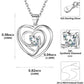 Collier cœur en argent sterling avec pierre de naissance pour femmes et filles
