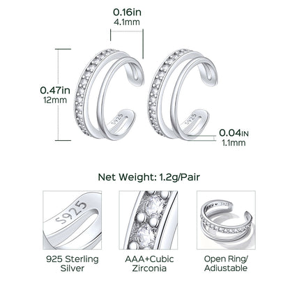 CZ Ear Cuff Earrings Clip On Earrings Dimension, Hypoallergenic