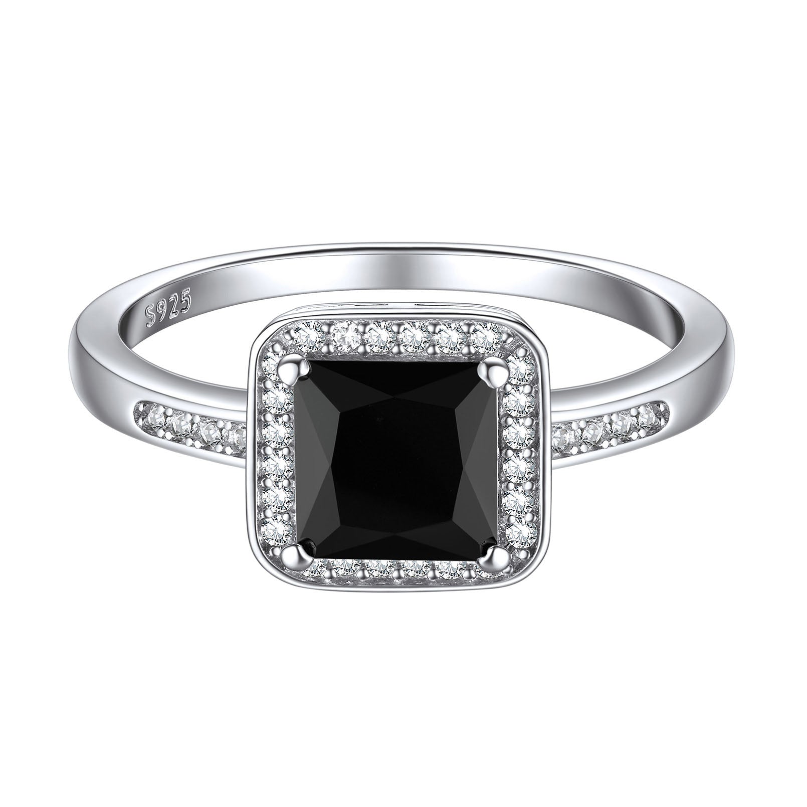 Sterling Square Cubic Zirconia Engagement Rings
