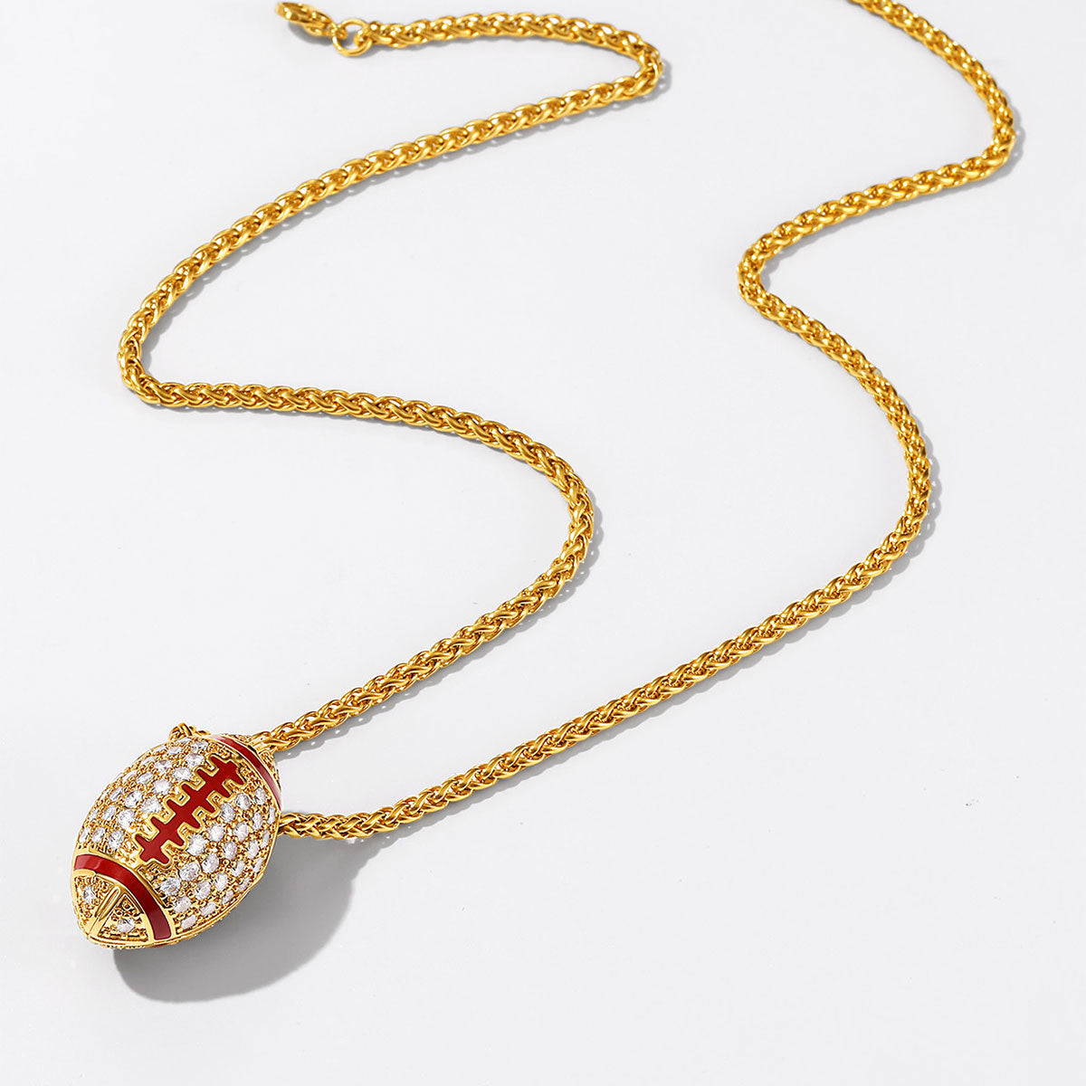  CZ Gold Rugby Necklaces