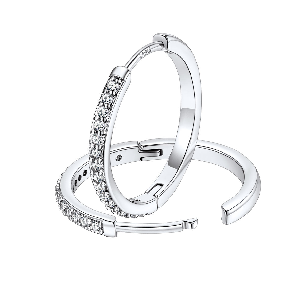 CZ Huggie Hoop Earrings for Men Women 16mm