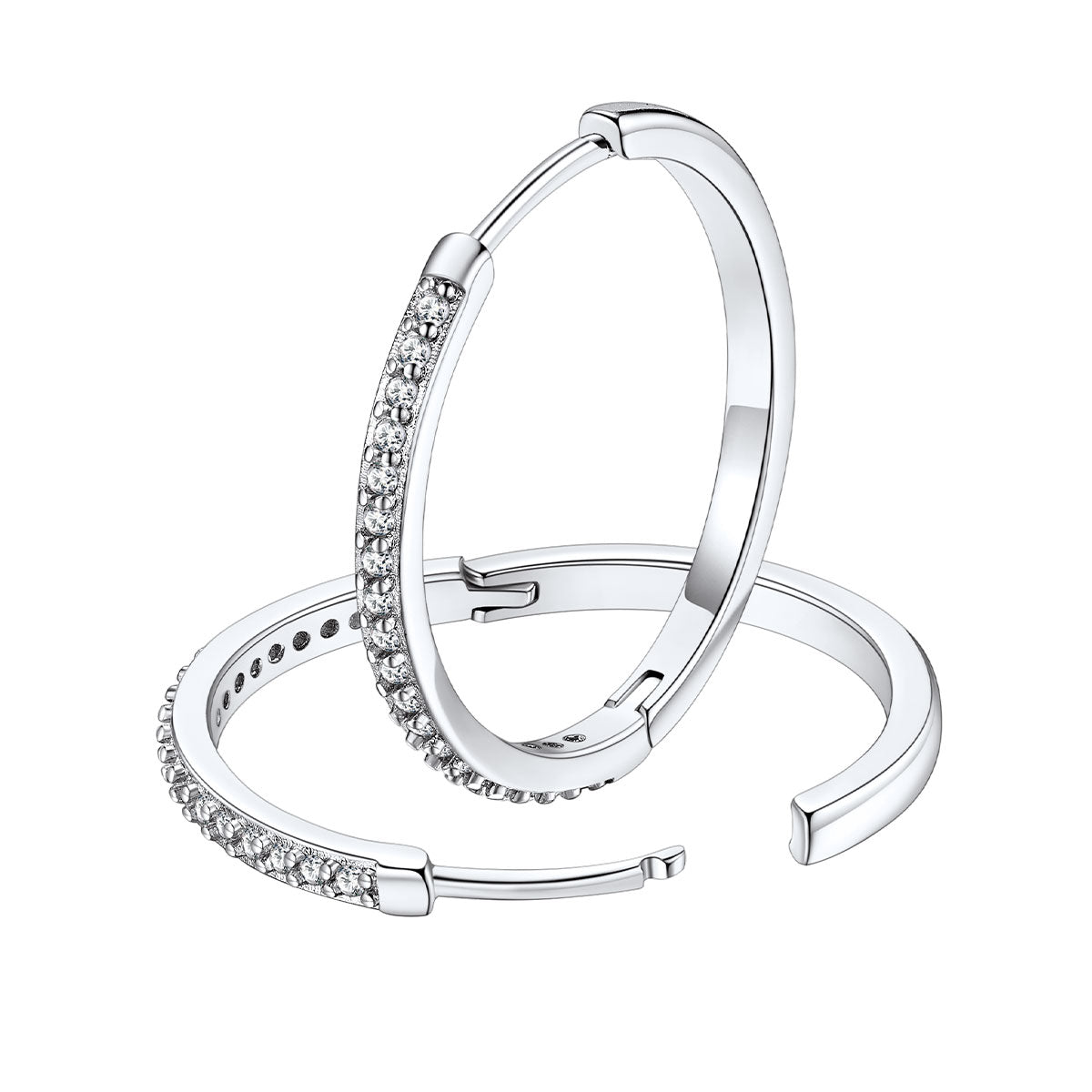 CZ Huggie Hoop Earrings for Men Women 20mm